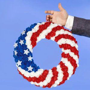 Front Door Wreath American Flag size 12,99"